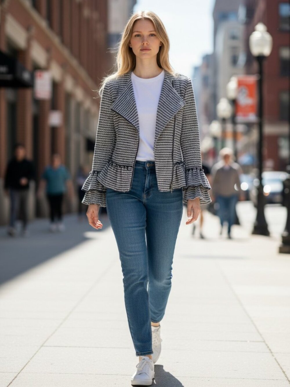 Banana Republic Cotton‎ Tweed Stripe Jacket 0 NWT